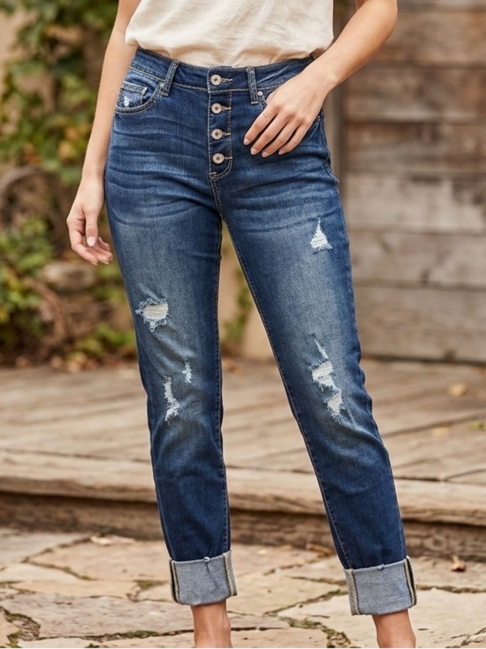 |NWT| KANCAN Chelsea High Rise Super Skinny Distressed Cropped Jeans 13/30